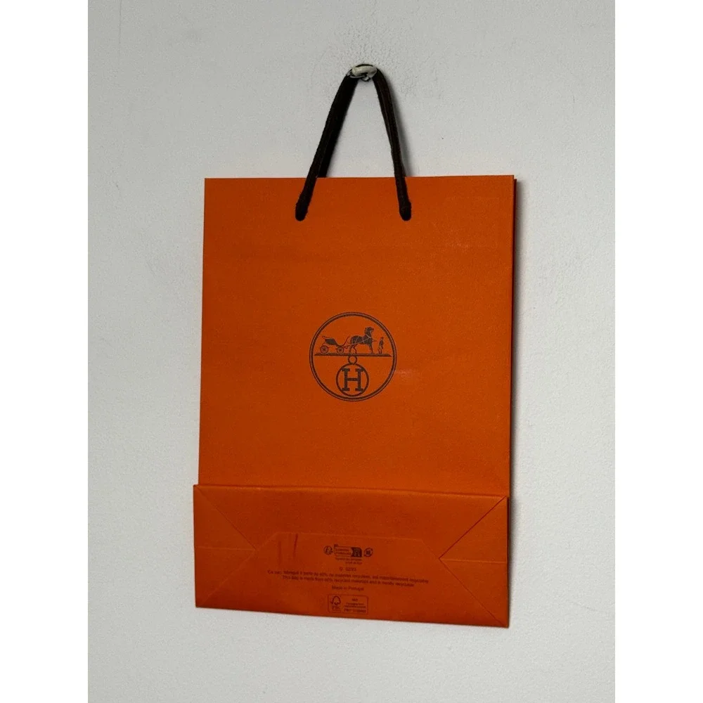 Hermes Orange Paper Shopping Bag 24 Faubourg Saint-Honore Paris 11.5x8.25